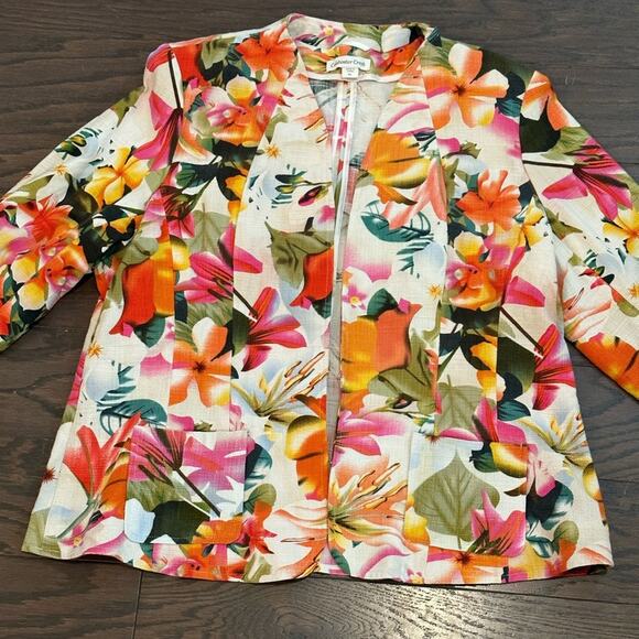 Coldwater Creek Vibrant Floral Jacket Size XL NWOT - Picture 8 of 9